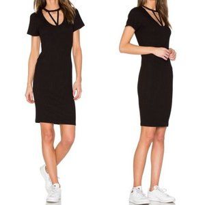 COPY - LNA Priestess Black Knit T Shirt Dress
